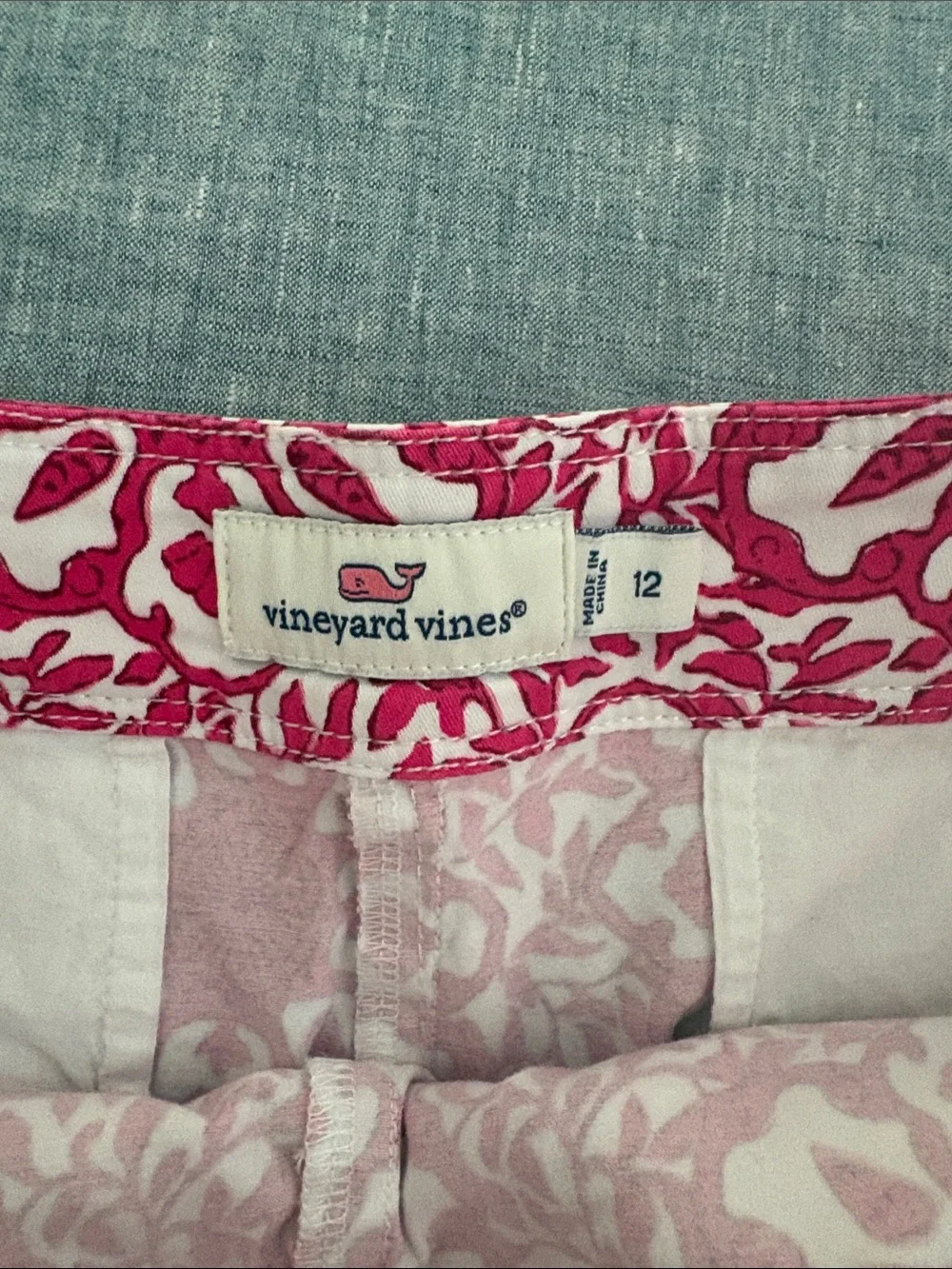 Vineyard Vines Pink and White Floral Athletic Skort with Drawstring